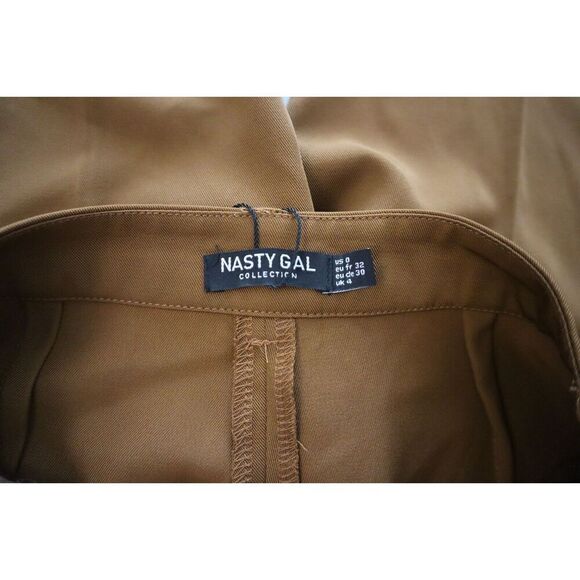 Nasty Gal Women's Sz 0 Camel Brown Tailored High Waisted Flared Dress Pants - Picture 3 of 9